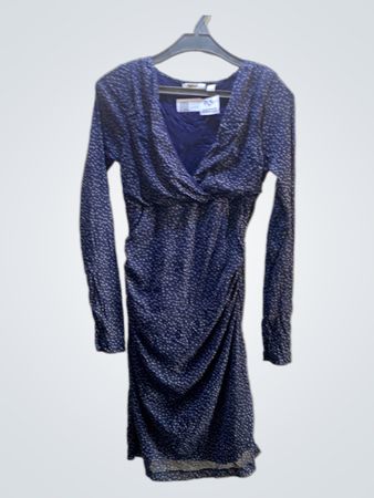 MEXX Marineblaues floral bedrucktes Raffungskleid
