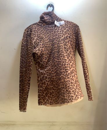 Leopardenmuster Rollkragenoberteil