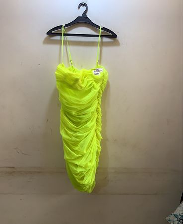 FaithVintage Rüschendes Mesh Mini Kleid