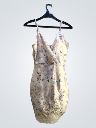 FaithVintage Blumendruckkleid mit Spitzeneinsatz
