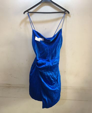 FaithVintage Blau Satin Nachthemd