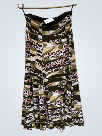 Maxi-Rock mit Camouflage- und Tierdruck