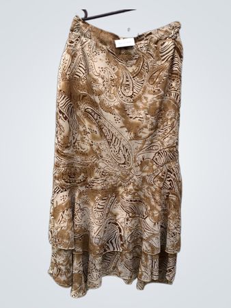 Brauner Paisleydruck Volantsrock