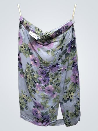 Hellblauer Blumenmusterrock