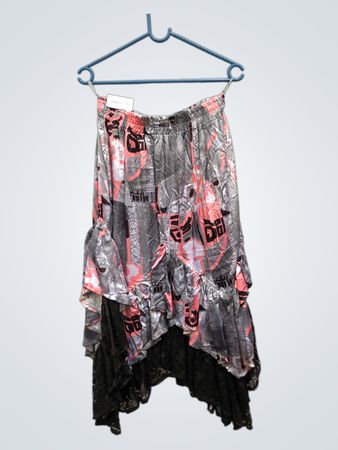 Rüschenshirt mit abstraktem Druck