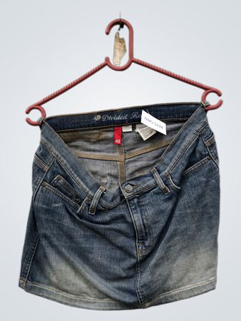 Geteilter blauer Denim-Rock