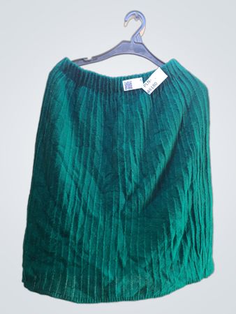 FaithVintage Grüner Gerippter Midi-Rock