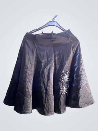 FaithVintage Schwarze plissierte Rock mit Verzierungen