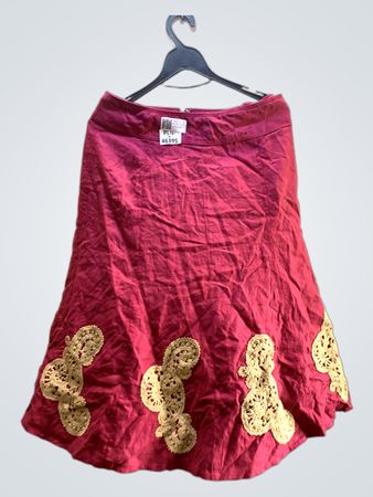 FaithVintage Pinker Rock mit Häkelverzierungen