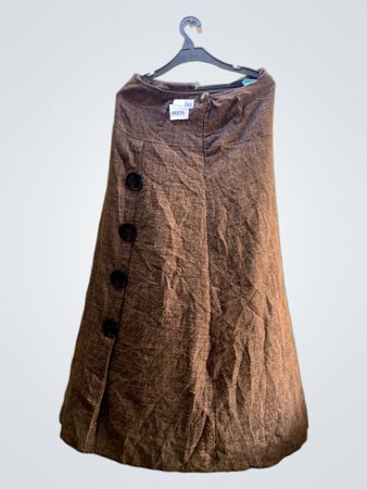 FaithVintage Brauner Knopf-Maxi-Rock