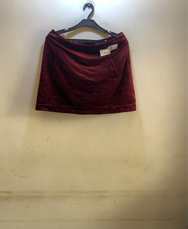 FaithVintage Burgunder Samt Minirock