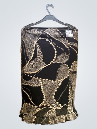 FaithVintage Schwarz-weißer gemusterter Midirock