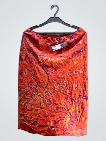 Faith Vintage Orange Paisley Druck Midi-Rock
