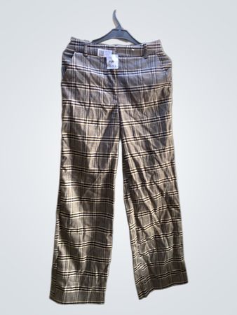 Karierte Hosen mit weitem Bein