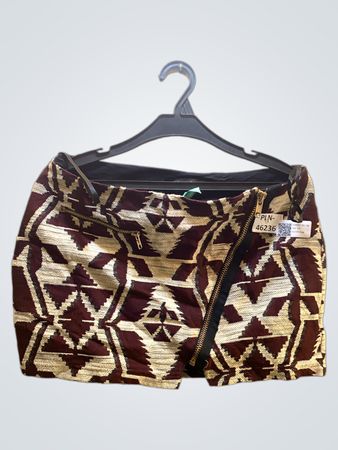 FaithVintage Damen Geometrisches Druck Reißverschlussrock