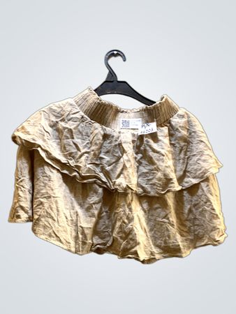 FaithVintage Tan Rüschenshirt