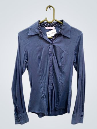 Vergiss-mein-nicht Blauer Button-Up Hemd