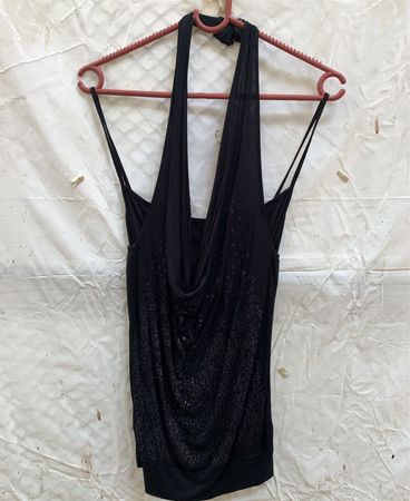 Black Halter Top with Sequins