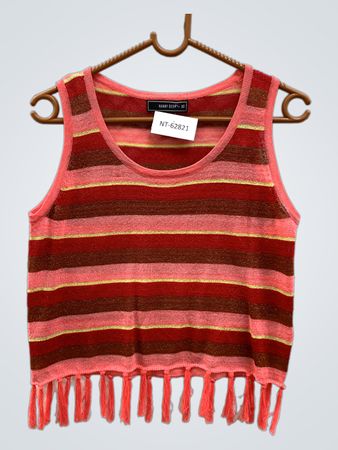 HANNY DEEP HD Gestreiftes Fransen-Top