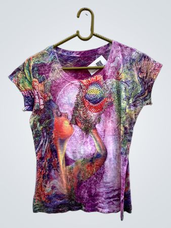 T-Shirt mit abstraktem Kunstdruck