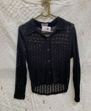 axis MOON Schwarzer Spitzenstrick-Cardigan