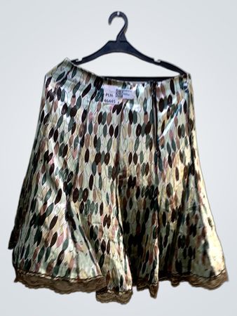 FaithVintage Damenrock mit Blattdruck und Spitzenbesatz