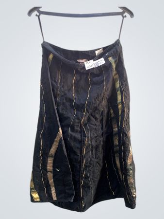 H&M Schwarzer gestreifter Midi-Rock