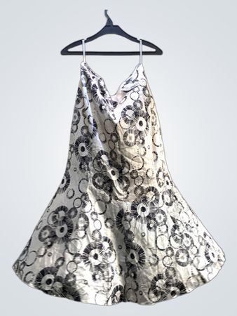 Faith Vintage Kleid mit schwarz-weißem Rundmuster