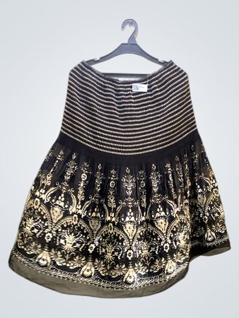 Faith Vintage Schwarz- und Goldmuster Rock