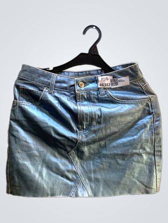 FaithVintage Blau Metallic Denim Minirock