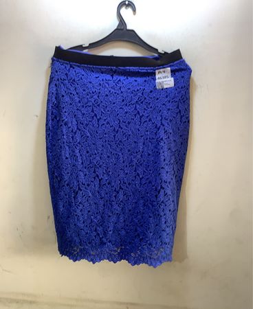 Blauer Spitzen Bleistiftrock