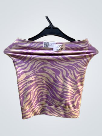 FaithVintage Zebra-Print Off-Shoulder-Top