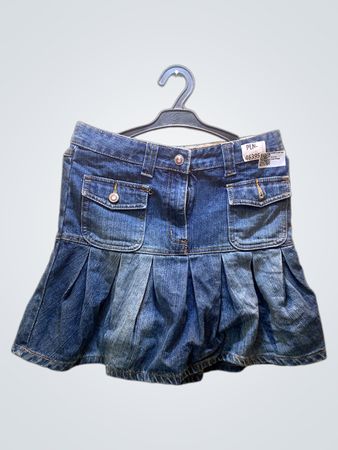 Denimrock mit Faltenbesatz