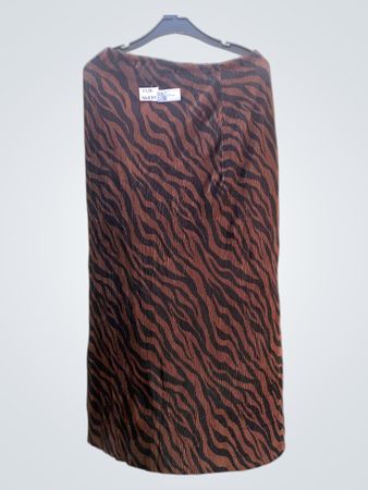 FaithVintage Zebra-Print Falten-Midi-Rock