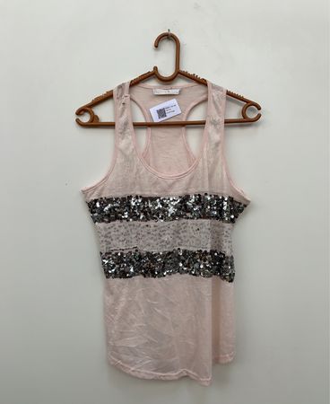 Noémie & Co. Rosa Pailletten-Spitzen-Top