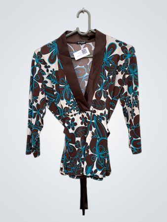Evita Damen Floral-Print Wickeloberteil mit Bindung