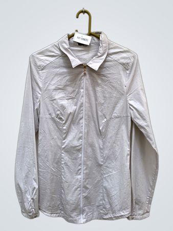 MSQ Women's Long Sleeve Zip Up Shirt