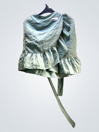 Mintgrüner Rüschensaumsrock