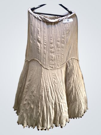 FaithVintage Beige Falten Maxi Rock PLN-46567