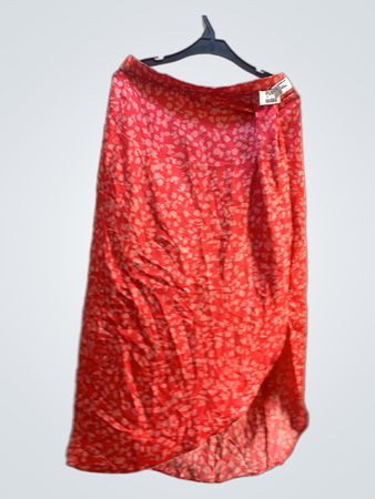 Faith Vintage Rote Leopardenmuster Wickel-Midi-Rock