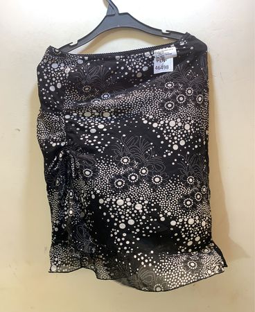 FaithVintage Schwarze und Weiße Gepunktete Blumenmuster Wickelrock