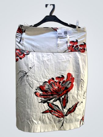 FaithVintage Weißer Blumen-Bleistiftrock