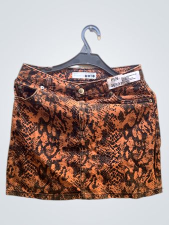 Topshop MOTO Schlangenprint Denim Minirock