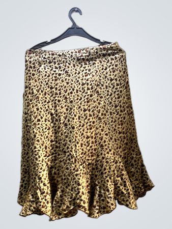 Leopardenmuster Rüsche Saum Wickelrock