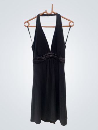 GEORGIOU STUDIO Schwarzes Halterneck-Kleid