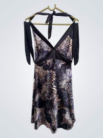 Halterneck-Kleid mit tierischem Druck