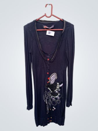 Desigual Langarmkleid mit Schmetterlingsapplikation