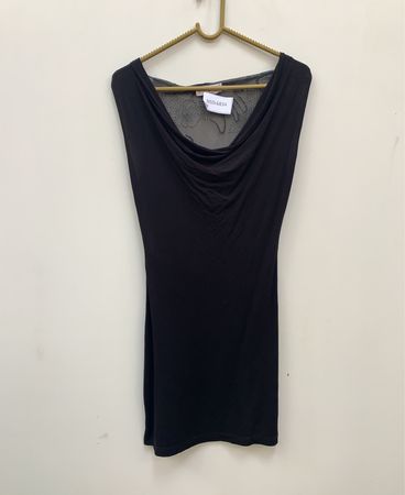 Mantani Donna Black Sheer Embellished Dress