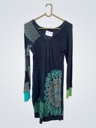 Desigual Damenkleid mit Pfauenfederdruck
