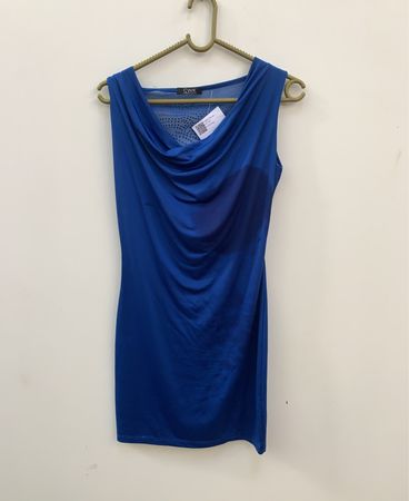 CWK Fashion Made in Italy Blau Ärmloses Kleid